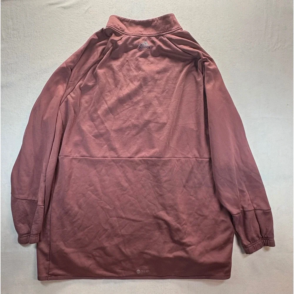 Adidas Mens 4XLT COLD.RDY Quarter Zip Pullover Burgundy Mock Neck Active Top